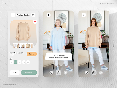 AR Clothing E-commerce App Design app ar artificialreality clothing cloths design ecommerce figma hoodie lady order shop ui ux