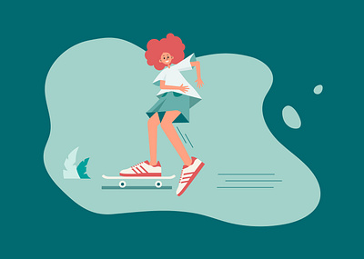 skateboarding character flat illustration illustration skateboarding skater sneaker vector