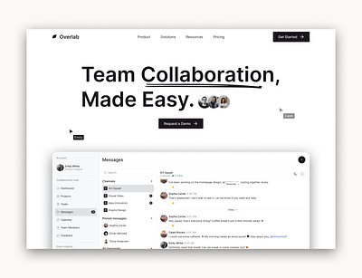 Overlab | Hero Section branding clean design dashboard dashboard design dashboard ui design figma inbox dashboard minimal simple dashboard ui ui design ux ux design web design webdesign website design