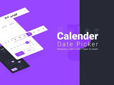 Solar Calender | Date Picker design flat ui vector