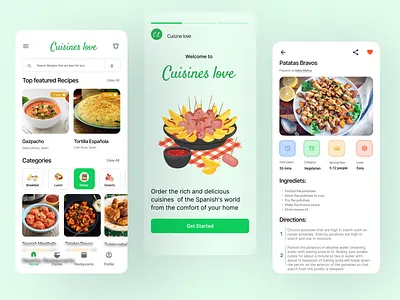 Spanish Cuisine App - UI Challenge #12/100 animation app branding design graphic design illustration logo ui ux
