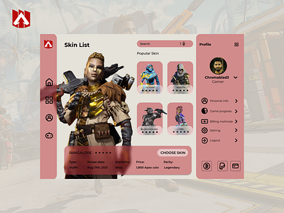 Mockup Website Trade Skin Apex Legend apex apexlegend design figma game legend pcgame ui uiux uiuxdesign