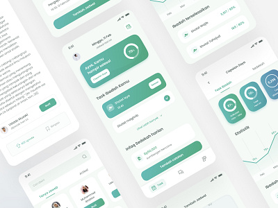 Self-Development App - GoodPeople animation app clean dashboard design graphic design green mobile modern platform self development statistic task ui ui ux ux