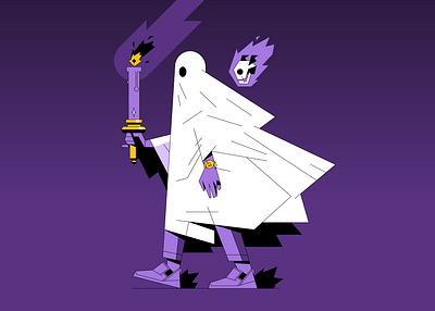 ghost live forever character design flat icon illustration illustrator logo ui vector waldek