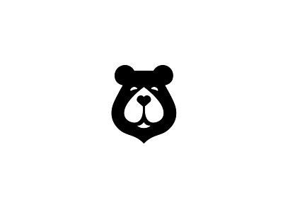 Lovely Bear alex seciu animal logo bear bear head bear logo branding heart logo negative space negative space logo wild logo