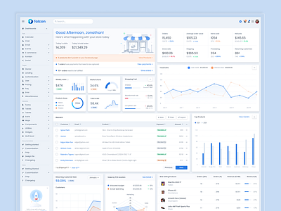 Falcon E-commerce Dashboard analytics app design application design best design clean dashboard dashboard design dashboard ui design e commerce dashboard graph logo product design sales dashboard ui ui design ux ux design web app web application