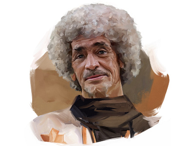 Portrait - Ibrahim ag Alhabib assouf desert blues digital art digital portrait ibrahim ag alhabib illustration painterly brushes photoshop portrait painting singer tamasheq tenere tinariwen tuareg