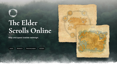 The Elder Scrolls Online Map and Quest Tracker Redesign 2023 map redesign mmo mmorpg personal project quest location the elder scrolls online ui ux