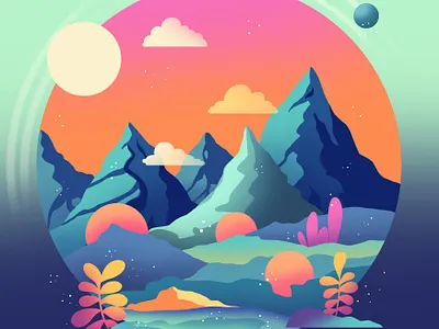 Peaceful Landscape ☀️ character design digital art graphic design illustration landscape procreate