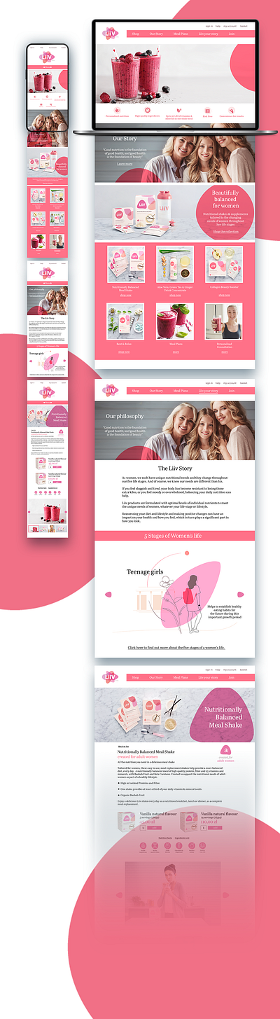 AVON LIIV homepage design graphic design typography ui ux