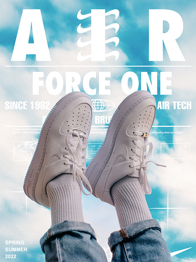 Nike Air Force One Poster composition flyer graphic design nike photoshop poster sneakers
