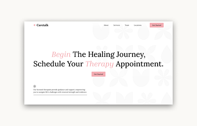 Caretalk | Hero Section branding design hero section homepage landing page mental health mental health design ui ui design ux webdesign website design