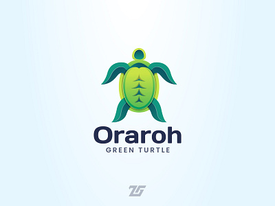 Oraroh "Green Turtle" 3d amazing logo animal art awesome logo branding colorful creative design gradient logo graphic design green identity illustration logo logos modern logo ocean sea turtle