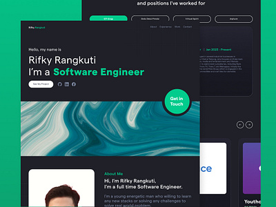 Personal Portfolio - Software Engineer branding darkmode portfolio simple sofware engineer ui uidesign uiux user interface