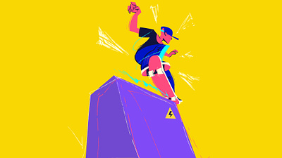 Skateboard Animation animation art colors design framebyframe illustration motion graphics