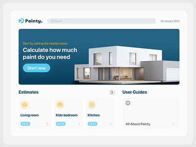 Painty - Paint Calculator app figma product design u ui user experience user interface ux