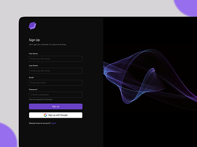 Dark Mode Sign Up Page dark mode design login page ui web