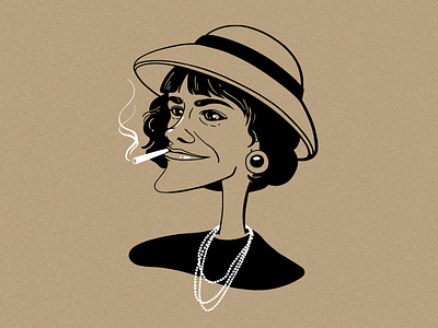 Coco Chanel 2d caricature cartoon coco chanel concept art drawing gift illustration portrait
