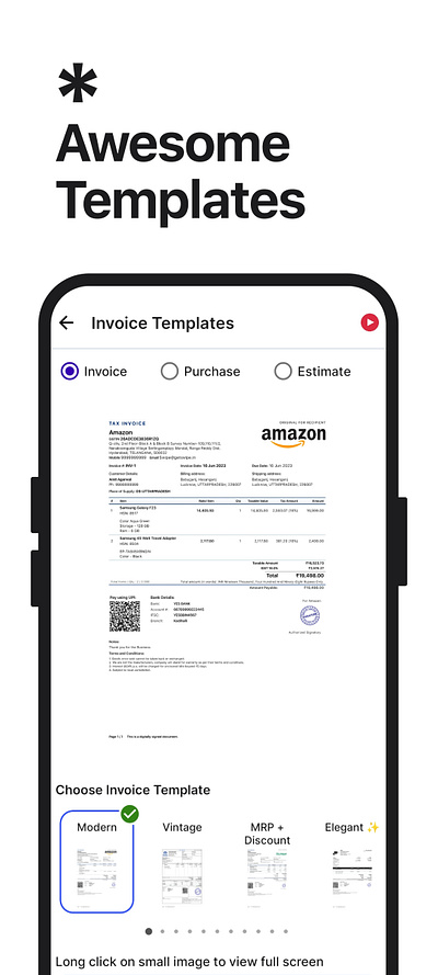 Awesome Invoice Templates billing branding design graphic design gst illustration invoicing swipe typography ux vector