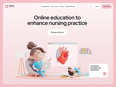 Nursececlub Site Redesign 3d courses cuberto doctor education graphics health illustration medicine nurse nursing care online qualification ui ux