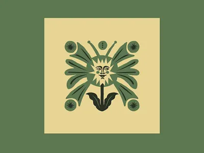 The sun botanical branding classic design graphic design hippie illustration logo nature plants stars summer sun vector