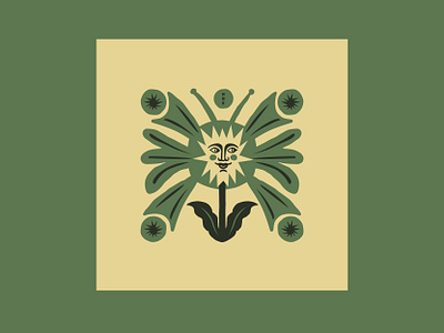 The sun botanical branding classic design graphic design hippie illustration logo nature plants stars summer sun vector