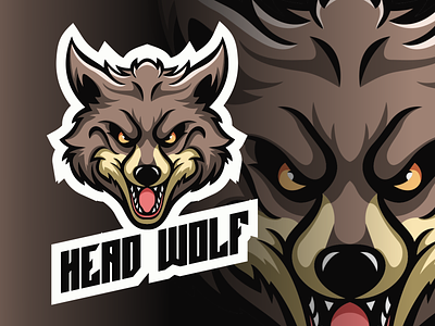 Head Wolf Mascot Logo animation branding design graphic design icon illustration illustrator logo logo design logotype minimal typography vector