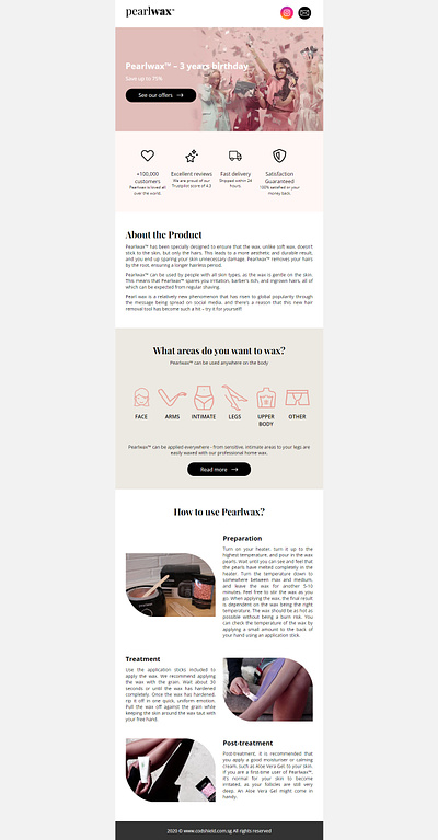 Email template for pearlwax email design html emails