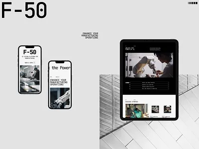 F-50 | AI Manufacturing Website Design ai manufacturing computer vision design manufacturing manufacturing website design ui ux web website