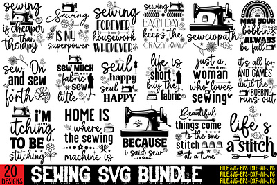 Sewing SVG Bundle app branding design graphic design illustration logo svg typography ui ux vector