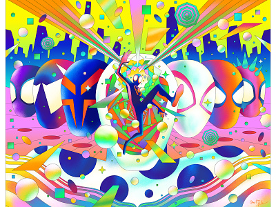 Across the Spiderverse affinity affinity designer animation art direction bright character design exhibition film graphic illustration miles morales movie psychedelic sony pictures spider man spider verse spiderman surreal vector vivid