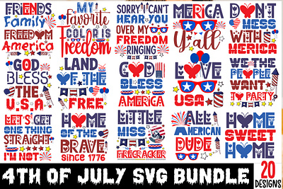 4th of July SVG Bundle app branding design graphic design illustration logo svg ux vector