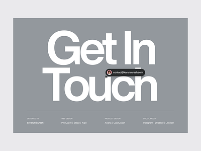 Contact page/Footer page design beautiful big font contact page design elegant footer page grey hover interaction portfolio web design portfolio website stunning typography ui ux