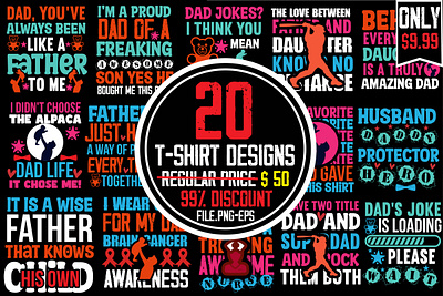 Father's Day T-shirt Bundle app branding design graphic design illustration logo svg ui ux vector