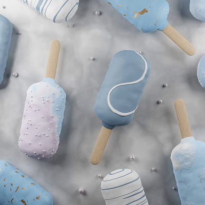 Blue Popsicles 3d animation blender3d design geometry nodes motion graphics