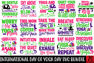 International Day Of Yoga Day SVG Bundle app branding design graphic design illustration logo svg ui ux vector