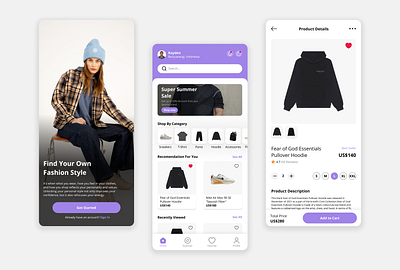 Online Fashion Store Mobile App Design