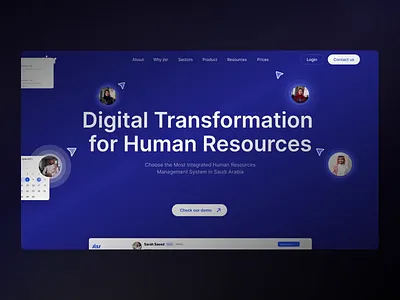 Jisr animation avatars blue calendar card dashboard data graphs interaction layers management menu pm profile ui
