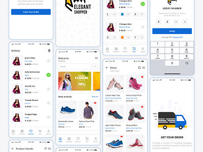 Ecommerce Shopping Mobile App | Online Shopping App UI app ui design ecommerce fashion app ui mobile app ui mobile ecommerce app online shopping ui uiux web design website design