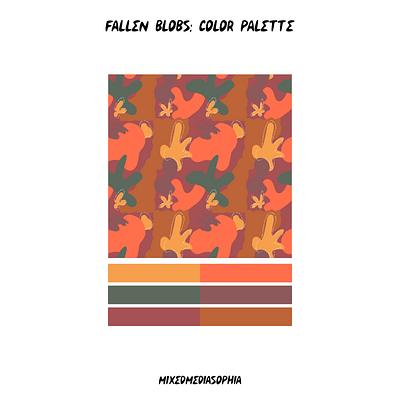 Southwestern Fallen Blobs Surface Design Pattern abstractleaves brand collaboration chicago artist desertinspired design for retail fall tones fallvibes surface design illustration mixedmediasophia nature pattern pattern illustration procreate art productpattern rustic patterns seasonal design seasonal home decor southwestern inspired textiledesign wholesale art wholesale home goods