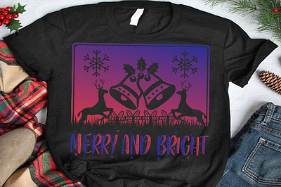 Merry and Bright christmas mug design