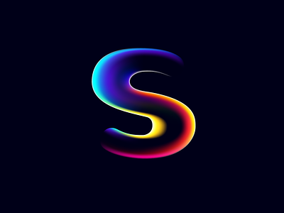 S letter with neon glitch alphabet colorful glitch illustration letter logo mark multicolor neon shift ui