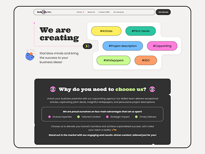 EchoSyntex - copywriting service design graphic design illustrations logo ui ux web design