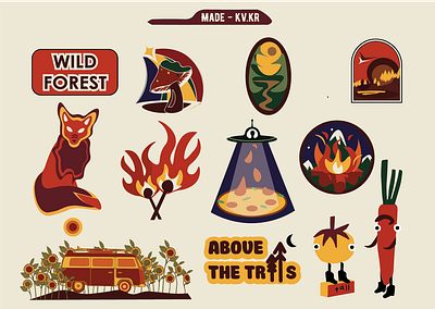 STICKERLIST|Camping| animation branding design graphic design illustration stickerlist|camping| typography vector иллюстрация