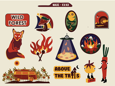 STICKERLIST|Camping| animation branding design graphic design illustration stickerlist|camping| typography vector иллюстрация