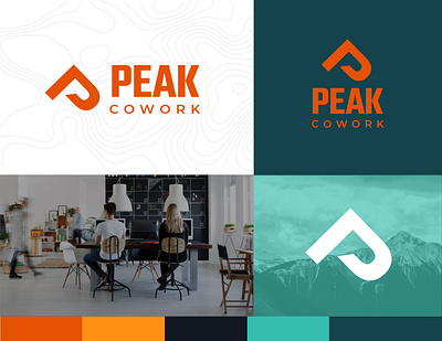 Peak Cowork Branding branding cowork coworking branding coworking space graphic design logo outdoor outdoor branding