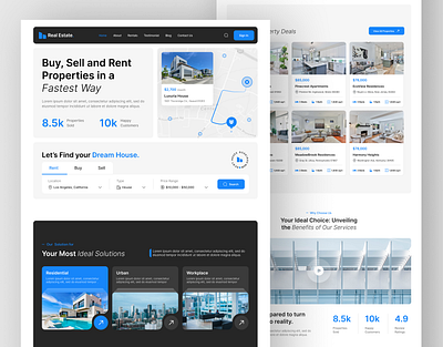 Real Estate Website | Landing Page | Web Design | Figma animation app buying figma landing page property real estate realestate rent rent app rental rental website sell and buy selling ui ux web web development website