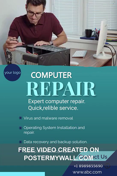 Computer Repair Video Poster design graphic design illustration poster poster design