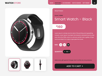 Online Watch Store Product Page UI design ecommerce product page ecommerce ui online store ui product page ui product page ui design ui ui design watch store ui design