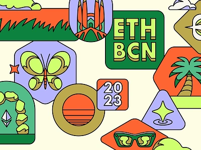 ETH BCN design eth icon illustration stickers travel